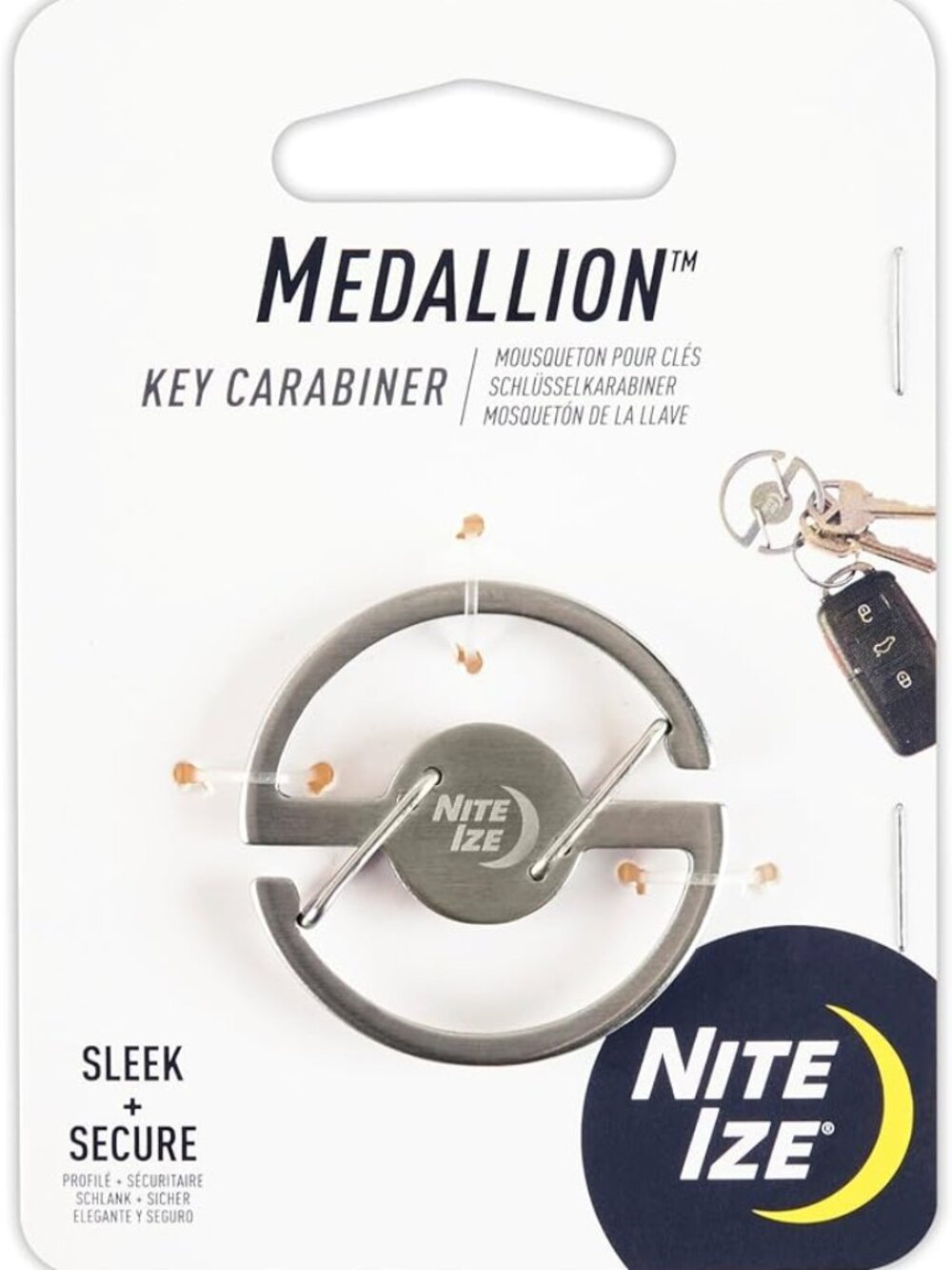 Nite Ize Medallion Key Carabiner - Stainless Steel Key Ring Carabiner - *NEW*